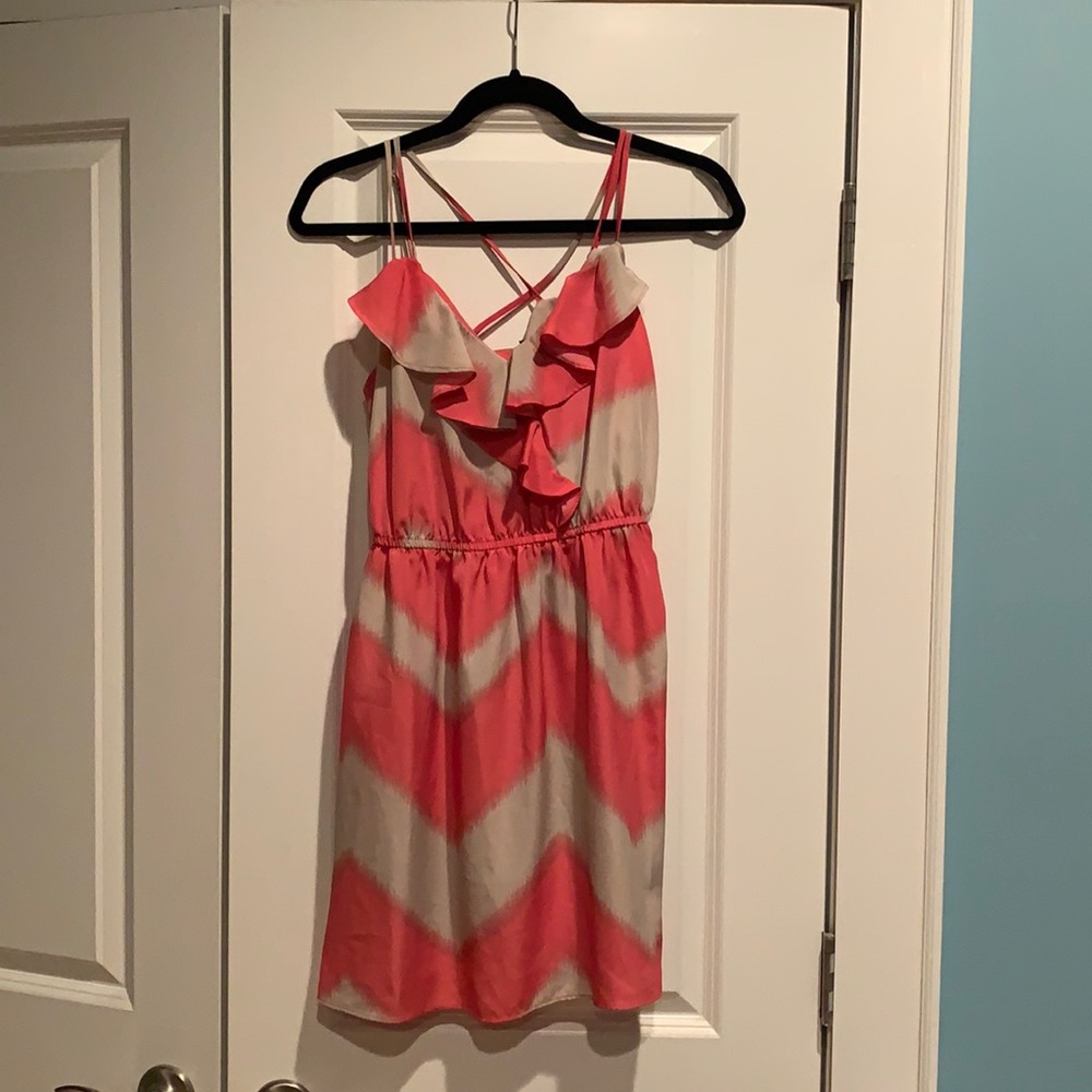 Pink and light gray dress